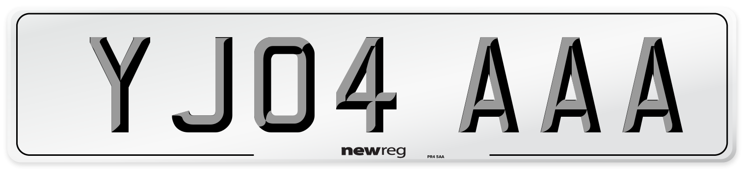 YJ04 AAA Number Plate from New Reg
